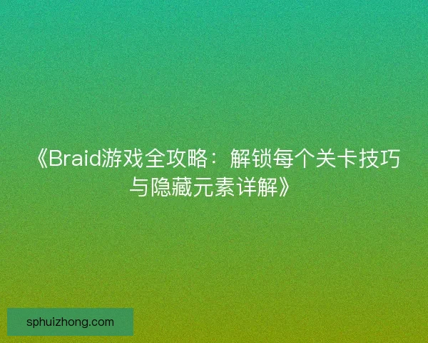 《Braid游戏全攻略：解锁每个关卡技巧与隐藏元素详解》